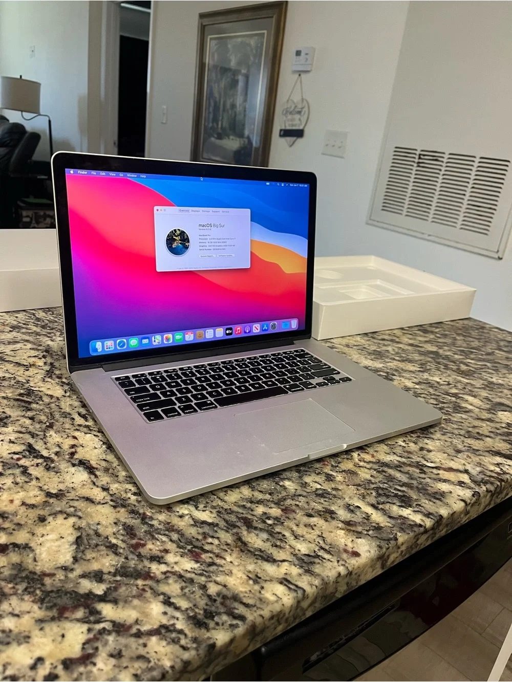 Apple Silver MacBook Pro Core i7 16Gb Ram Excellent Laptop